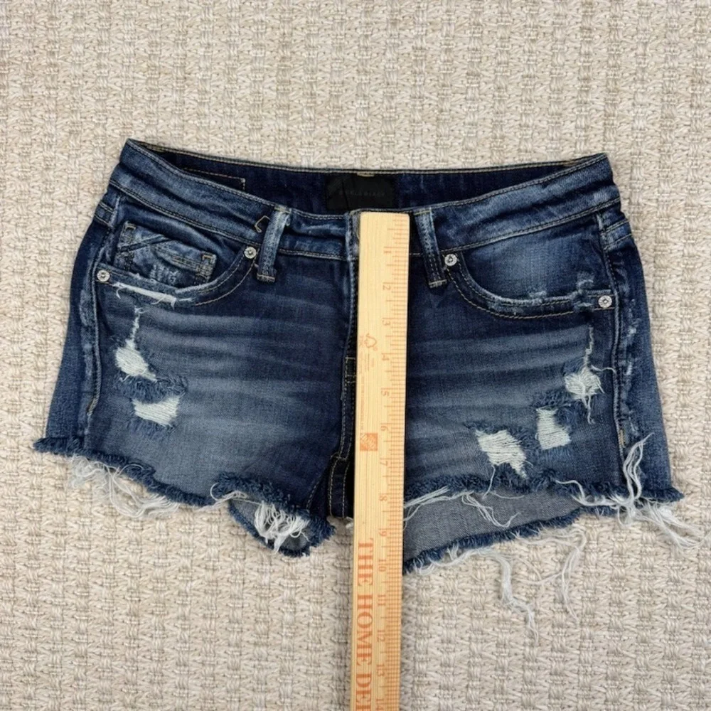Buckle Black Womens Shorts 25 Denim Cutoff Low Rise Distressed‎ Y2K